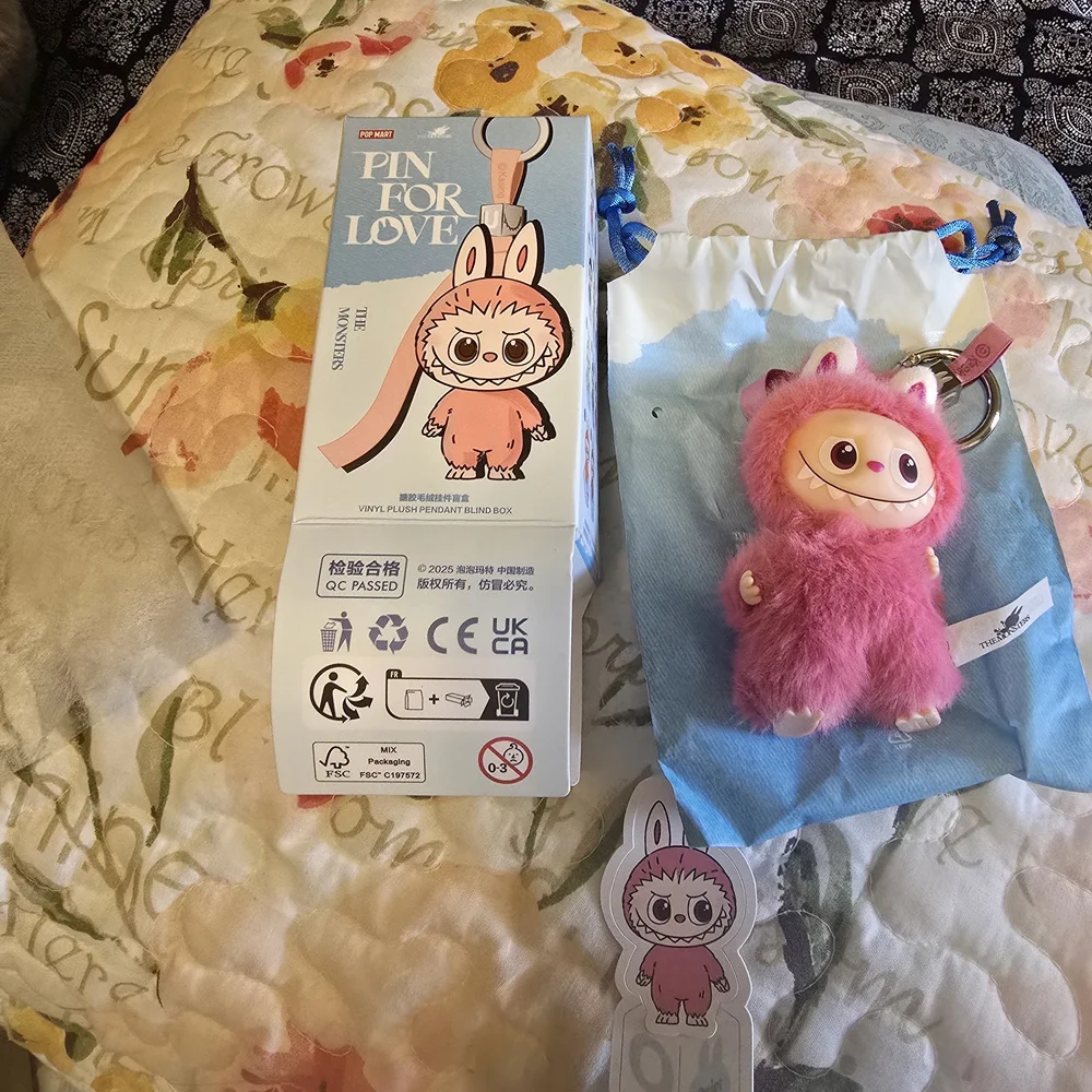 Pink Furry Keychain with Box - Picture 1 of 4